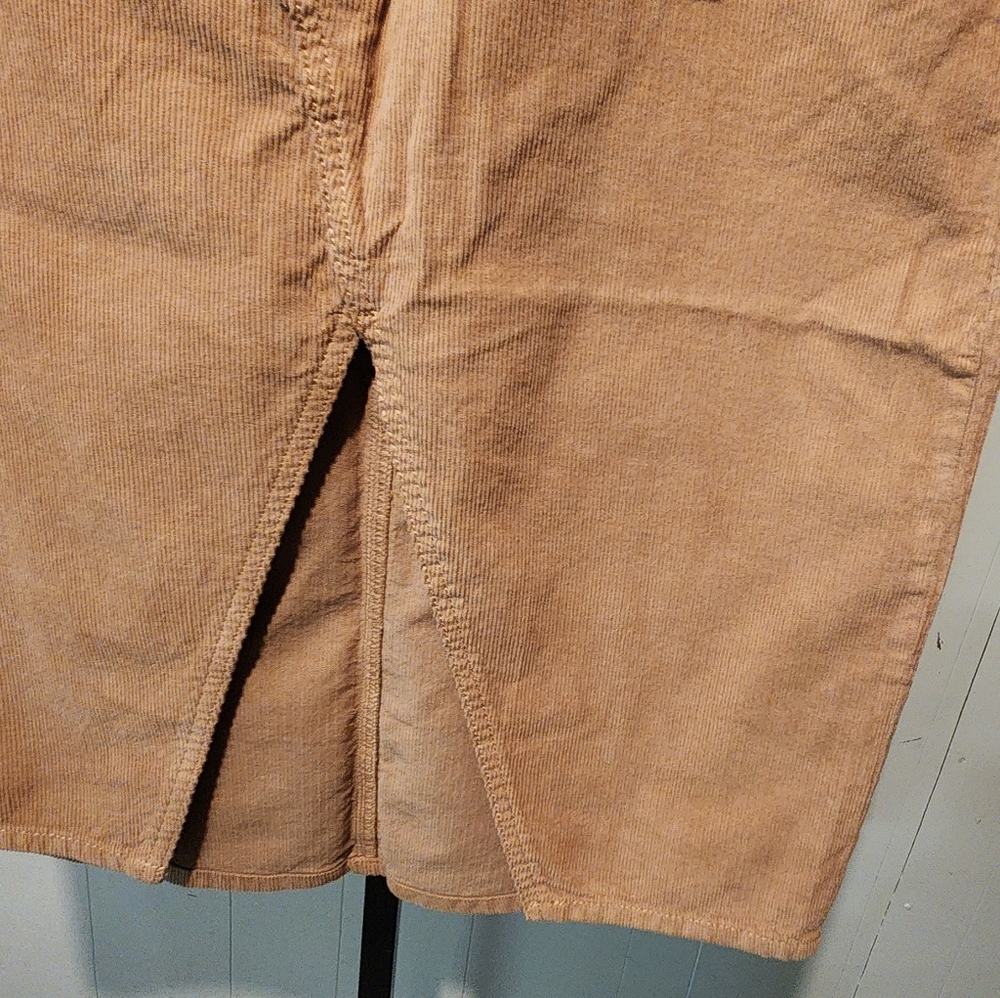 WARP + WEFT Tan Velana Midi Corduroy Skirt - Picture 4 of 13